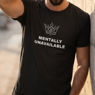Mental nicht verfügbar Crown T-Shirt Schwarz