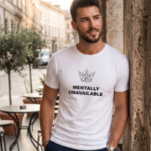 Mental nicht verfügbar Crown T-Shirt Weiß