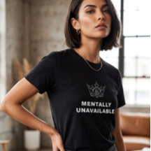 Mental nicht verfügbar Damen T-Shirt Schwarz