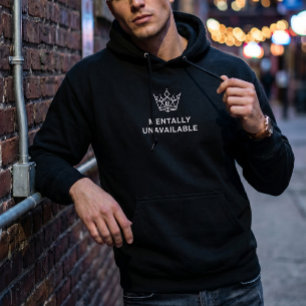 Mental nicht verfügbar Hoodie Schwarz