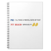 Mental Notes Funny Emoji Diary Notizblock (Vorderseite)