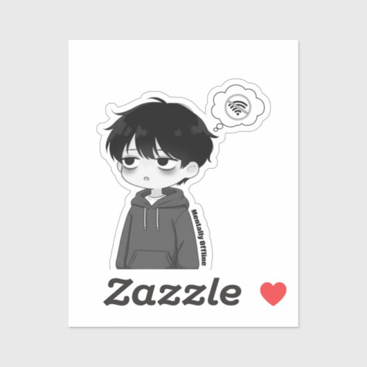 Mental Offline getrennter Chibi-Junge Aufkleber (Blatt)