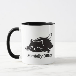 Mental Offline Lustige Introvertierte Stimmung Des Tasse