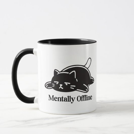 Mental Offline Lustige Introvertierte Stimmung Des Tasse (Links)