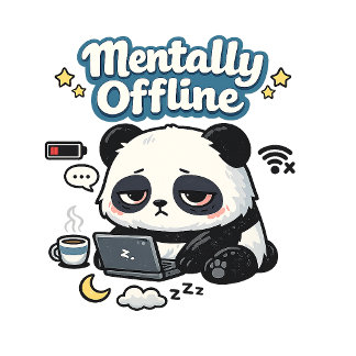 Mental Offline Panda | Introvertierte Lo-Fi-Ästhet Kissen
