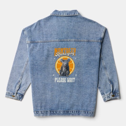 Mental Reladung, bitte warten Koala Orange Jeansjacke (Rückseite)