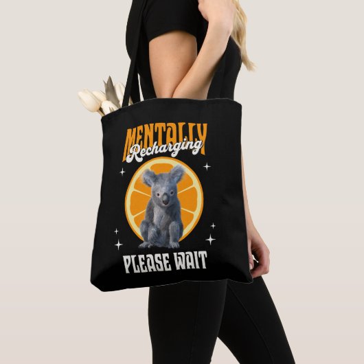 Mental Reladung, bitte warten Koala Orange Tasche (Von Nahem)