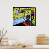 Mental Ward Zeichnend Poster (Küche)
