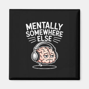 Mental woanders lustiger introvertierter Gehirn Magnet
