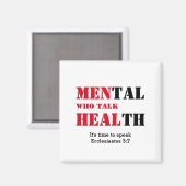 Mentale Gesundheit MÄNNER, DIE GESUNDHEIT Rot spre Magnet (Vorderseite/Rückseite)