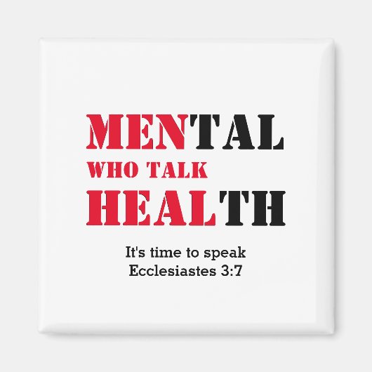 Mentale Gesundheit MÄNNER, DIE GESUNDHEIT Rot spre Magnet (Vorne)