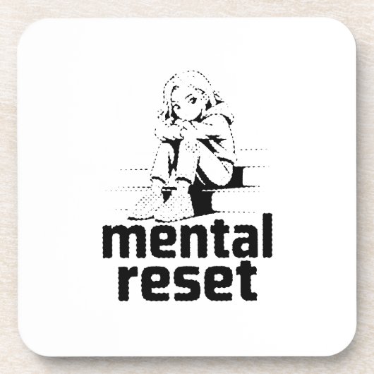 Mentale Rücksetzung – Stille Reflexions-Edition Getränkeuntersetzer (Vorderseite)