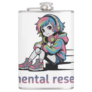 Mentaler Neustart – Chill Anime Streetwear Design Flachmann