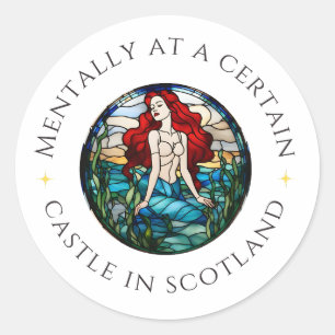 Mentally auf einem Burgfest in Schottland   Aufkle Runder Aufkleber