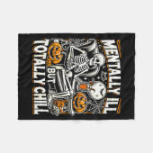 Mentally Ill But Totally Chill Halloween Costume S Fleecedecke (Vorderseite (Horizontal))
