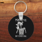 Mentally Ill But Totally Chill Halloween Costume S Schlüsselanhänger (Vorderseite)