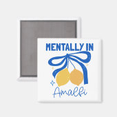 Mentally in Amalfi Blue Coquette Bow Lemon Magnet (Vorderseite/Rückseite)