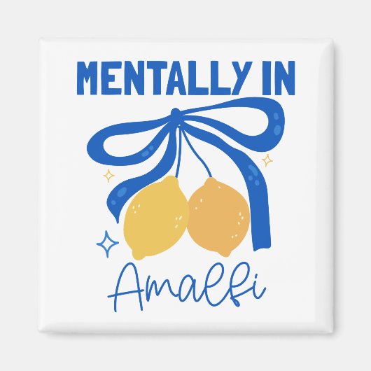 Mentally in Amalfi Blue Coquette Bow Lemon Magnet (Vorne)