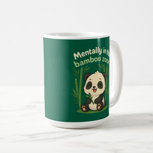 Mentally in the Bamboo Zone – Cute Chibi Panda Mug Kaffeetasse (VorderseiteRechts)
