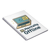 Mentally Offline - Funny Laptop Loading Brain Humo Notizblock (Rechte Seite)