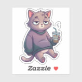 Mentally Offline Katze Aufkleber (Blatt)