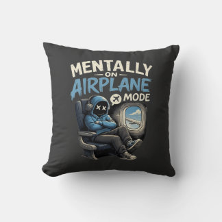 Mentally On Airplane Mode Shirt Funny Anime boy Kissen