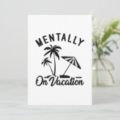 Mentally On Vacation Dankeskarte (Stehend Vorderseite)