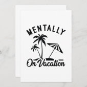 Mentally On Vacation Dankeskarte (Vorne/Hinten)