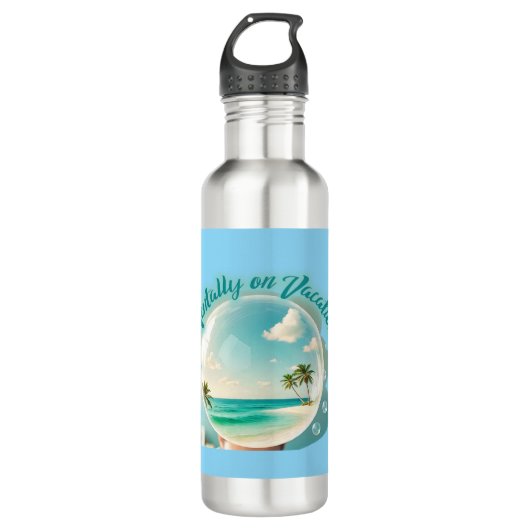 mentally on vacation design edelstahlflasche (Vorderseite)