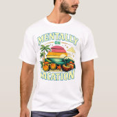 Mentally On Vacation Retro Summer Beach DesT-Shirt T-Shirt (Vorderseite)