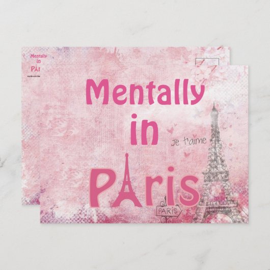 Mentally Paris Postcard Postkarte (Vorne/Hinten)