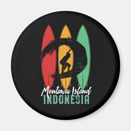 Mentawai Island Indonesien Vintag Retro Surfing Magnet (Vorne)