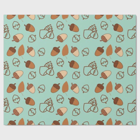 Menthol Seamless Wrapping Paper: Hazelnut Blätter Geschenkpapier (Flach)
