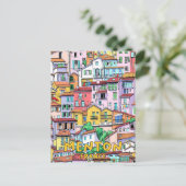 Menton France Illustration Art Travel Postkarte (Stehend Vorderseite)