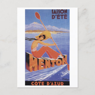 Menton France Saison d'ete Summer Vintage Travel Postkarte