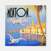 Menton France Vintage Magnet (Vorne)