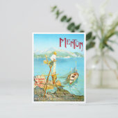 Menton France Vintage Postkarte (Stehend Vorderseite)