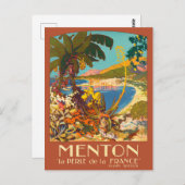 Menton France Vintage Postkarte (Vorne/Hinten)