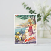 Menton France Vintage Postkarte (Stehend Vorderseite)