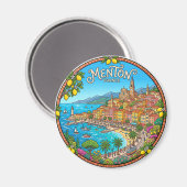 Menton Frankreich Magnet (Vorderseite/Rückseite)