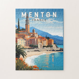 Menton Frankreich Reise Kunst Vintage Puzzle