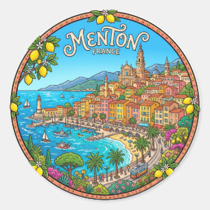 Menton Frankreich Runder Aufkleber