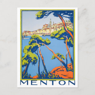 Menton Frankreich Vintage-Reise Postkarte