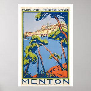 Menton Französische Riviera Frankreich Vintage Rei Poster