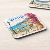 Menton French Riviera bicycle coasters Getränkeuntersetzer (Linke Seite)