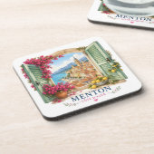 Menton French Riviera coasters Getränkeuntersetzer (Linke Seite)