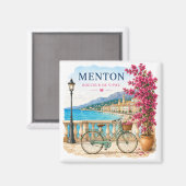 Menton French Riviera Magnet - bicycle (Vorderseite/Rückseite)