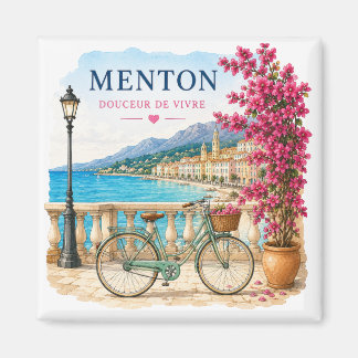 Menton French Riviera Magnet - bicycle 