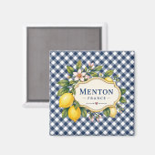 Menton French Riviera Magnet - Blue Lemon (Vorderseite/Rückseite)