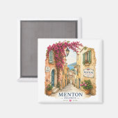 Menton French Riviera Magnet - Charming Old Town (Vorderseite/Rückseite)